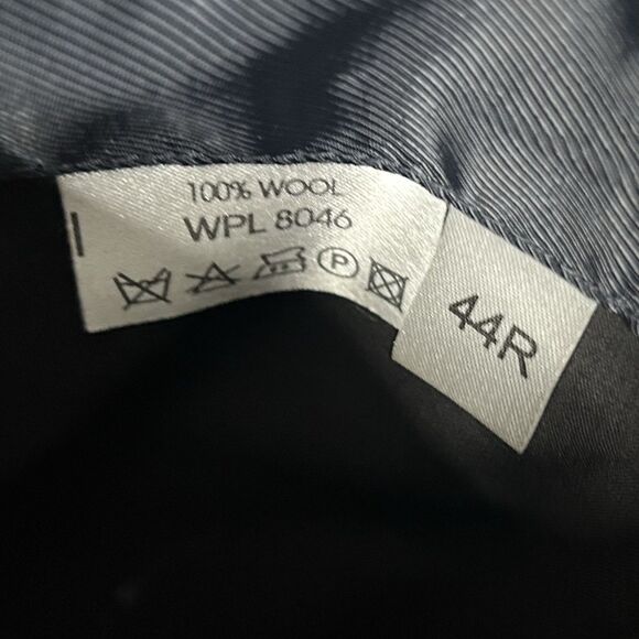 Alfani 44R Sport Coat 100% Wool All Black Three Button Fully Lined Formal - Picture 4 of 8